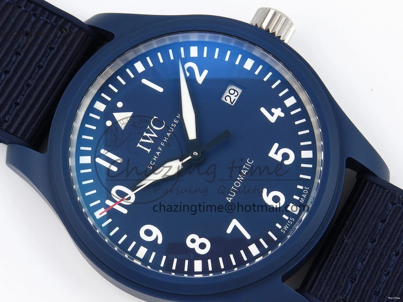 MIROTIME 0418 Original Pilot’s Watch Laureus Blue Ceramic IW328101 ZF 1:1 Best Edition on Blue Nylon Strap A 7027